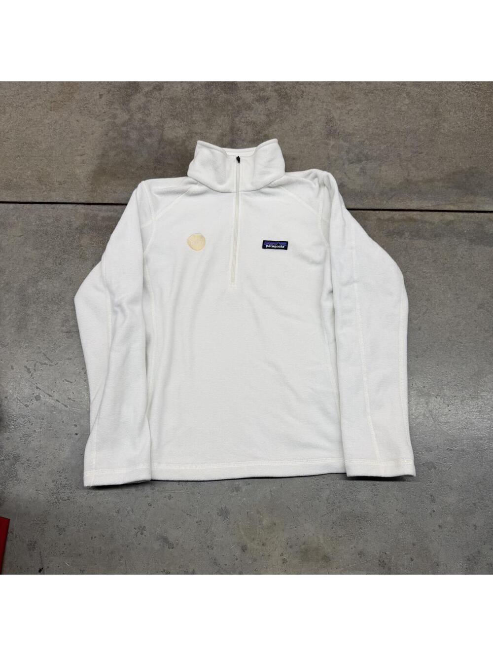vintage patagonia micro d white quarter zip fleece jacket size small WOMENS
